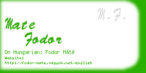 mate fodor business card