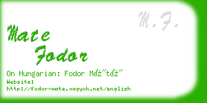 mate fodor business card